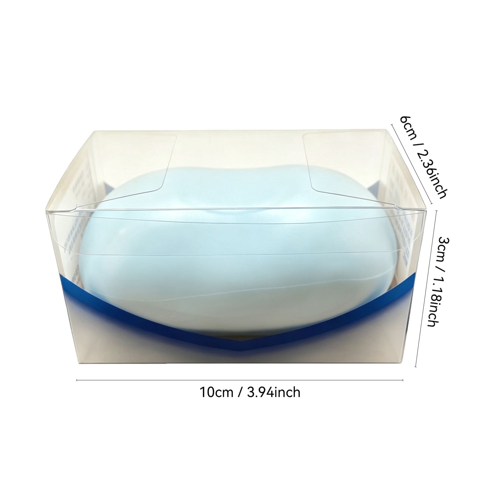 Crunchy Soap Squishy Fidget Toy, Blue Bar Soap Shaped Crispy Squeeze Stress Toy with Clear Display Box, Moldable ASMR Sensory Toy for Kids & Adults, Novelty Bathroom Themed Desk Decor Gift