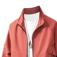 thumbnail image 4 of HOOMEUMY Men Faux Fabric Jacket Oversized Batwing Long Sleeve Zip Up Coat Streetwear, 4 of 5