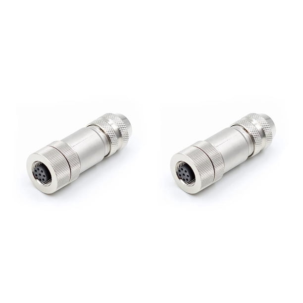 Riwesomey Conector de aviación Aislante portátil Ethernet IP67 Alambre de energía eólica a prueba de agua Conectores circulares de aleación de 8 Weiblich 2piezas Riwesomey CBP211783