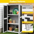 thumbnail image 3 of Aivituvin Outdoor Storage Cabinet with Adjustable Shelves, Metal Frame, Waterproof Storage Shed with Floor for Garden Tools, Black, 3 of 7