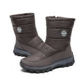 thumbnail image 5 of Tao Tao Women Classic Snow Boots Comfortable Round Toe Winter Booties Waterproof Side Zipper Hiking Boots Brown 41, 5 of 5