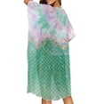 thumbnail image 4 of HELLHERO Mermaid Scale Beach Kimono Cover Up - Pastel Tie-Dye Seashell Design | Lightweight Flowy Swimwear Coverup for Tropical Vacation & Poolside, 4 of 6