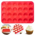 thumbnail image 3 of 12 en 24 Bocadillos Redondos Silicona Muffins Pudines Moldes para Hornear Magdalenas Moldes para Velas Jabón Silicona (24 Orificios) 24 Orificios Rojo Notas Pedido en Bolsas Individuales, 3 of 9