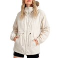 thumbnail image 3 of Vinsonshop Hooded Raincoat for Women Waterproof Windbreaker Lightweight Colorblock Hiking Jacket Outdoor Athletic Activewear Zip Up Gorpcore Utility Streetwear White M, 3 of 5