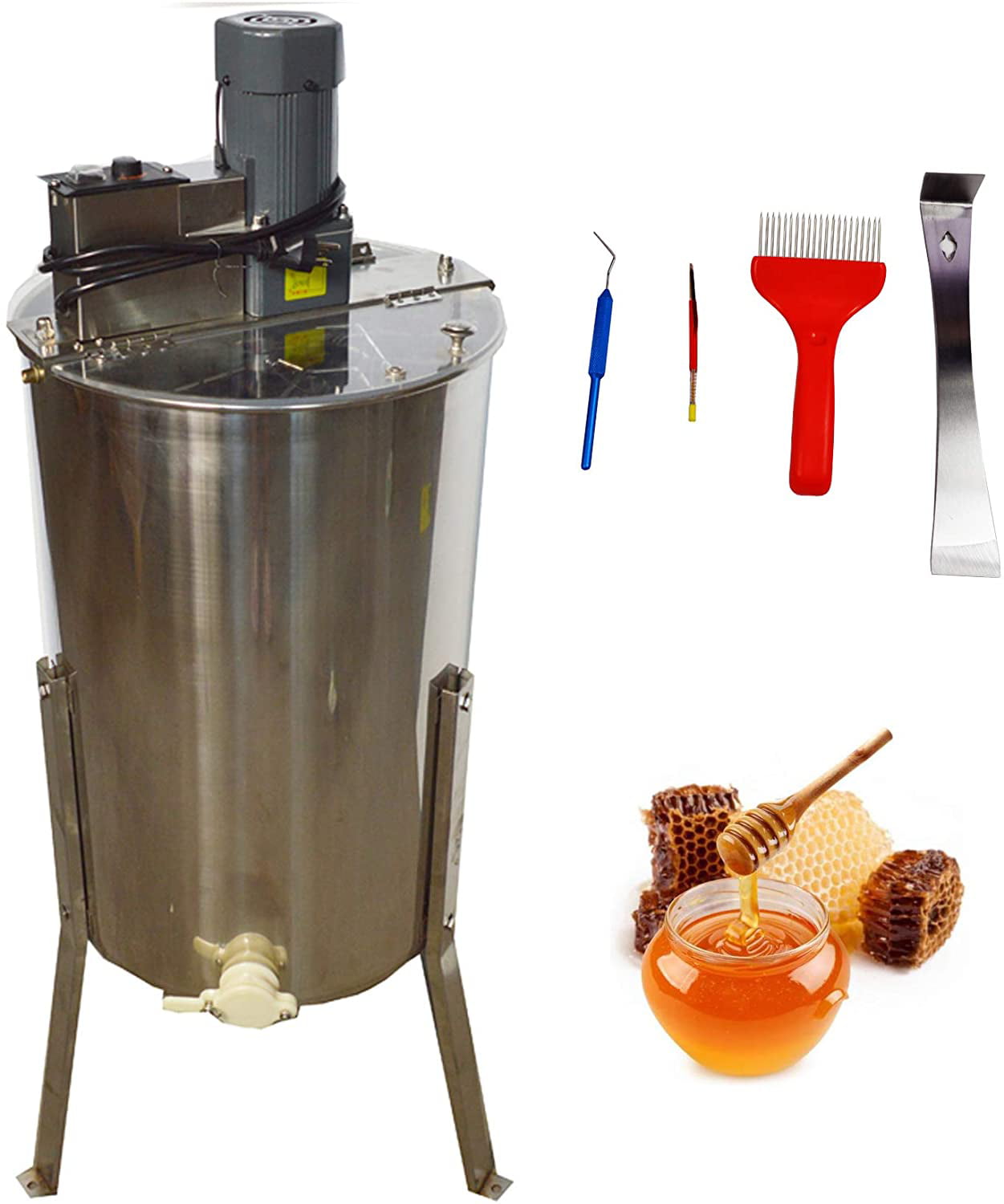 3 Frame Electric Honey Drum Beekeeping Equipment Honey Extractor Stainless Steel 