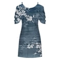 thumbnail image 5 of Fankiway Robes d'Été pour Femmes Imprimé Manches Courtes Épaules Dénudées Col Rond Robes d'Été pour Femmes Robes pour Femmes Grande Taille Liquidation, 5 of 5