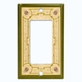 thumbnail image 5 of Metal Light Switch Plate Cover Victorian Royal Floral Frame Green Yellow FRA063, 5 of 13
