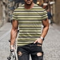 thumbnail image 2 of WRKEKC T-Shirts for Men Striped Printed Crew Neck Short Sleeve Tops for Men Daily Casual Wear Gym Workouts and Outdoor Exercises, 2 of 5