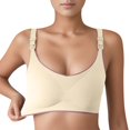 thumbnail image 2 of Aayomet Bralettes for Women With Support Silk Large Traceless Gathered Anti Drop Bra Without Steel Rings (Beige, M), 2 of 4