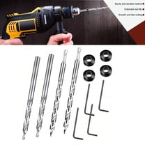 Pocket Hole Jig Drill Bit Set - 4 HSS Step Drills with Hex & Round Shanks for Kreg and Other Jigs