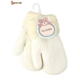 thumbnail image 2 of Spencer 1 Pair Winter Mittens Gloves for Baby Kids, Unisex Cute Warm Fleece Lined Thermal Knit Gloves with String (White), 2 of 8