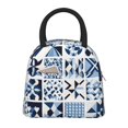 thumbnail image 2 of Men'S And Women'S Universal Portable Lunch Bag Large Hand Insulated Lunch Bag 10.4×8.6in For Picnicdaily Go Out To Play And Work Aliceblue Geometric Patterns_2, 2 of 8