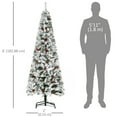 thumbnail image 3 of HOMCOM 6ft Snow Flocked Pencil Artificial Christmas Tree, Auto Open, 3 of 10