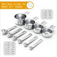 thumbnail image 3 of Magnetic Stainless Steel Measuring Cups and Spoons Set of 10 Piece, Nesting Metal Measuring Cups Set with Soft Touch for Cooking & Baking, Sliver, 3 of 5