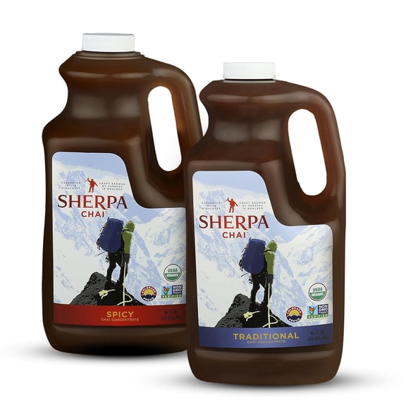 Sherpa Chai Tea Concentrate - Flavours: Spicy & Honey Vanilla - Hand Crafted Black Tea Concentrate - Authentic Chai Recipe Brewed by Nepali Sherpas