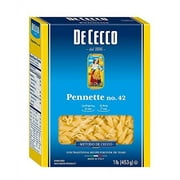 De Cecco Semolina Pasta, Pennette No.42, 1 Pound (Pack of 5)