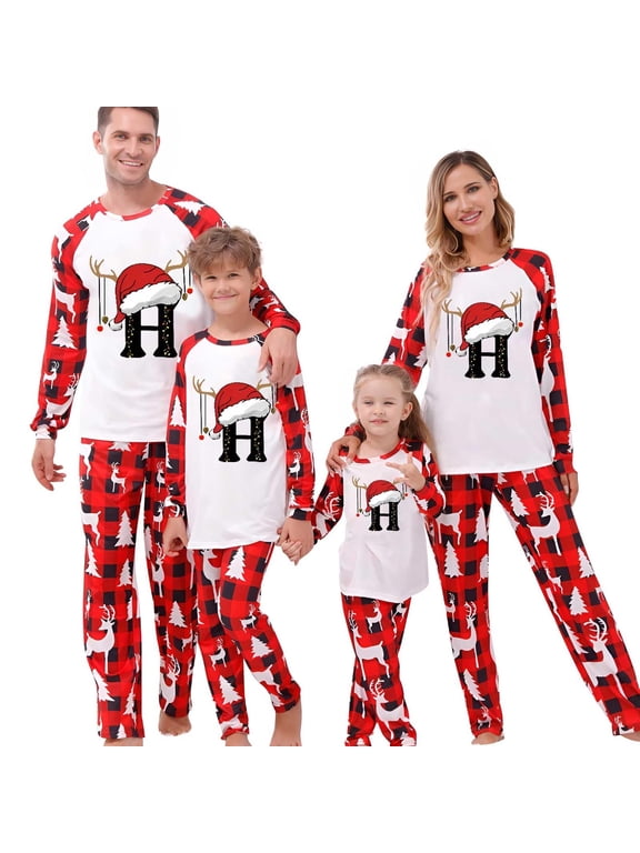 Monogram AZ Family Matching Christmas Pajamas for Women, Men, Couples