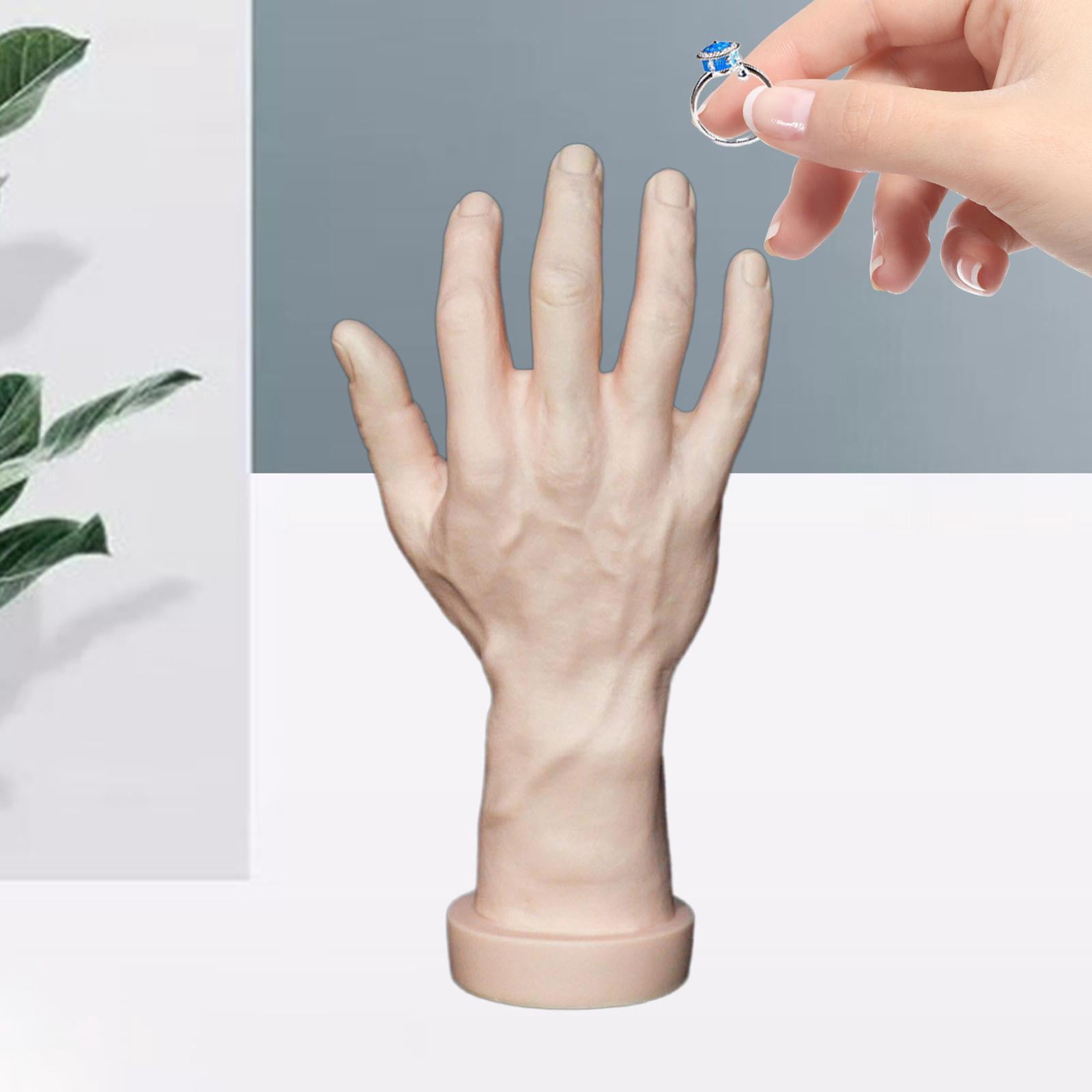Serenable Hand Model Jokes Toy Lifelike,Photo Props,Fake Hand Mannequin Hand for Cosplay Decoration Jewelry Display Party Nail Training skin