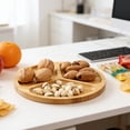 thumbnail image 4 of Wooden Snack Tray, Bamboo Serving Platter With Recessed Design, for Home Tea Service, Khaki, 4 of 6