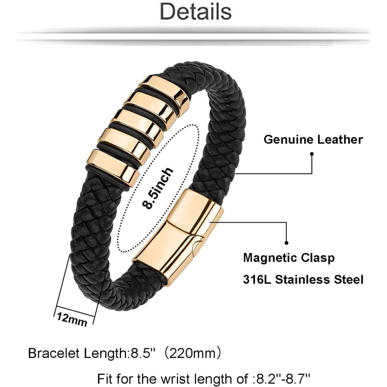 "To My Grandson" Leather Bracelet – Genuine Leather Wrap With Infinity Knot & Magnetic Clasp | Men's Braided Cuff Bracelet, Sentimental Gift For Grandson