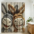 thumbnail image 6 of AuroraX Cute Shower Curtains 72" x 72" Fabric Embroidery Highland Cow Bath Curtain Boho Mildew Resistant Abstract Neutral Bathtub Cortinas for Bathroom Decor, 6 of 6