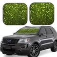 thumbnail image 1 of Saiise Green Glitter Sparkle for Foldable Car Sun Shades (2-Pack) Offer Sun Protection with an Easy-fold Design for Convenient Windshield Shading-Large, 1 of 6