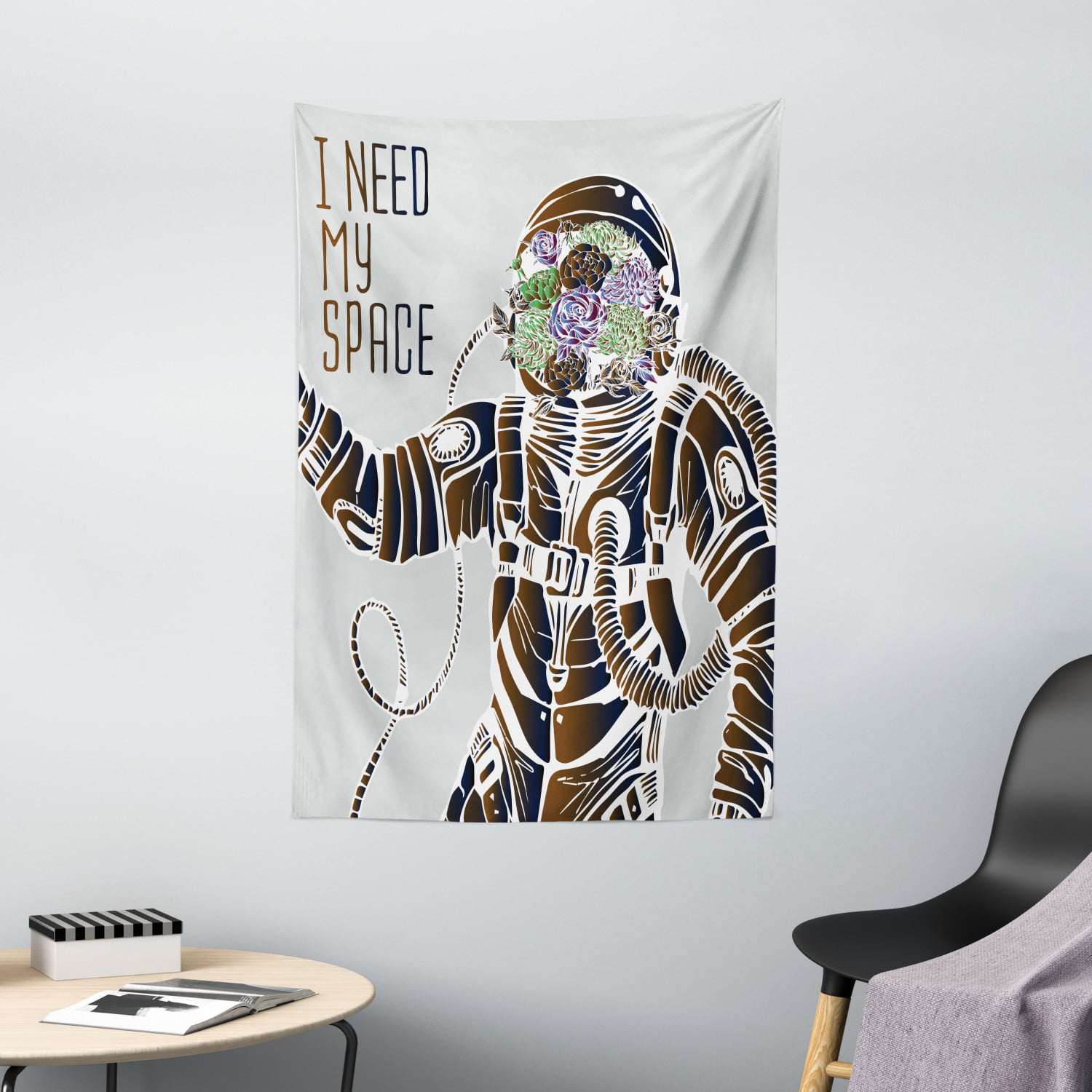 Outer Space Tapestry, Funny Love Quote with a Floral Head Cosmonaut Pilot  Man Humor Illustration, Wall Hanging for Bedroom Living Room Dorm Decor,  40W X 60L Inches, Multicolor, by Ambesonne - Walmart.com