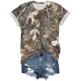 thumbnail image 4 of vigerkar Women's Camo Print Round Neck T Shirts Short Sleeve Tee Shirts | Camo Print, Fitted, Casual Tee Shirts (Grey, XXL), 4 of 5