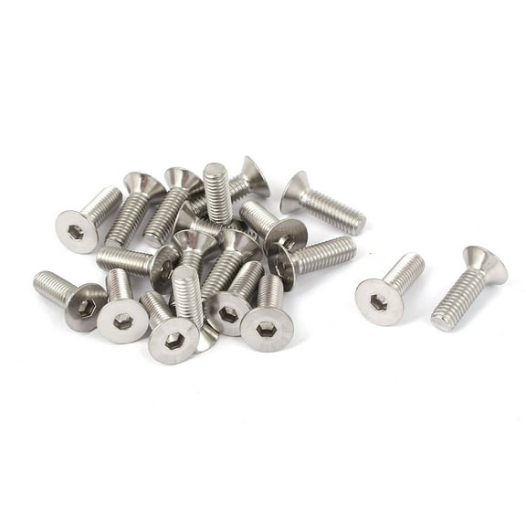 M5 x 16mm 304 Stainless Steel Hex Socket Countersunk Flat Head Screw Bolts 20pcs