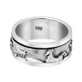 thumbnail image 3 of AeraVida Warrior Stallions Running Horse Spinner Sterling Silver Ring-11, 3 of 5