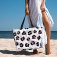 thumbnail image 5 of Large Beach Bags Water-resistant Sandproof - retro print leopard Cute Beach Tote Bags for Women with Zipper, 5 of 6