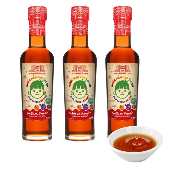 Lang Chai Xua Fish Sauce for Kids No Salt Added | 60ml Pack of 3