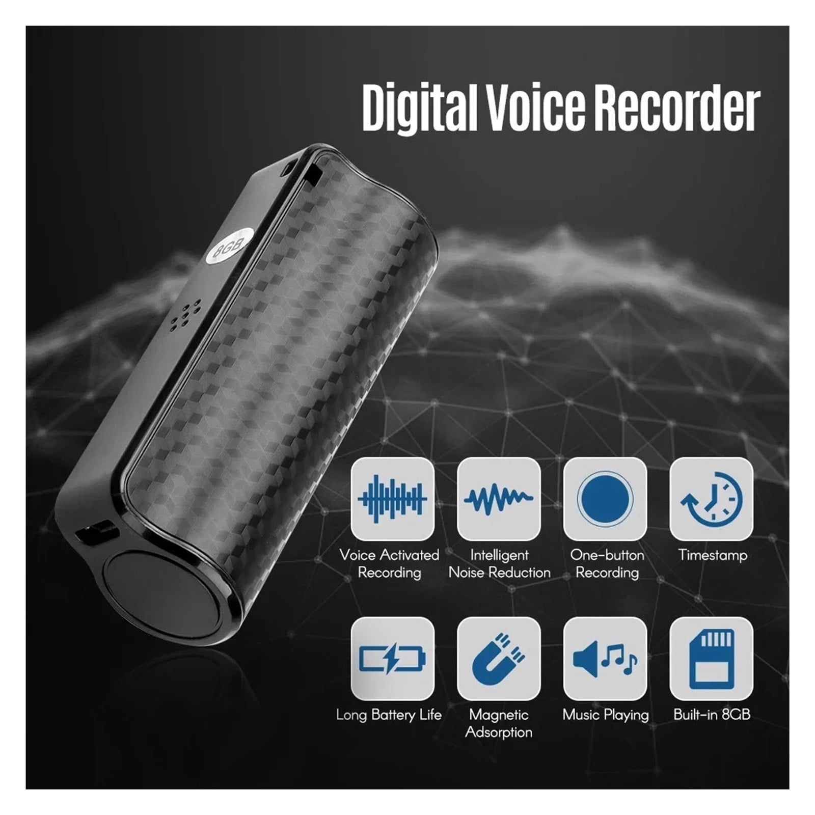 Mini Professional Activated Voice Recorder Dictaphone Magnet Standby Time Record Pen Noise ,Multi-Function