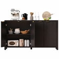 thumbnail image 4 of 55" Farmhouse Sideboard - 4 Doors with Storage Slots, Solid Wood Trim (Black), 4 of 4