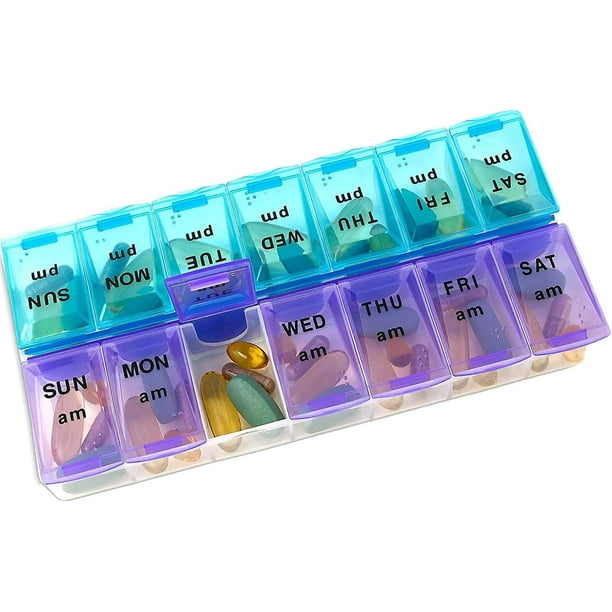 MEDca Weekly Pill Organizer, Twice-a-Day, 1 Pill Organizer Extra Large ...