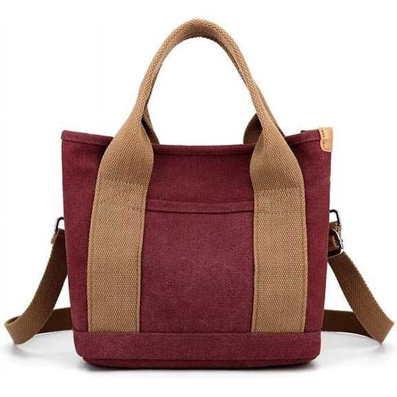 HMSHA Canvas Tote Bag for Women Small Handbag Satchel Bag Shoulder Bag Top Handle Bag Messenger Bag Casual Crossbody Bag
