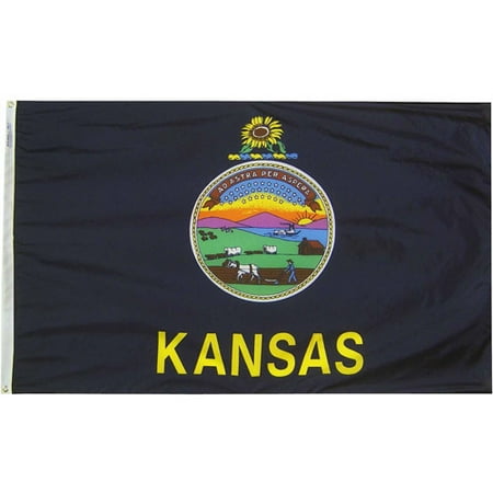 Kansas State Flag, 3' x 5', Nylon SolarGuard Nyl-Glo, Model# 141860