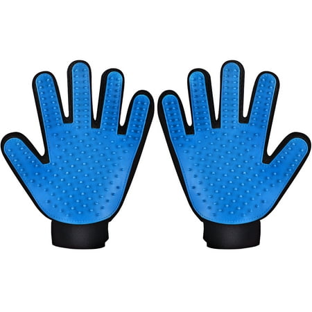 VicTsing Pet Grooming Glove Brushes, Deshedding Tool, for Removing Pet Shedding Hair, Pet Massage and Bathing Brush or Comb, for Dogs, Cats, Horses( One Pair, for Left and Right Hands )