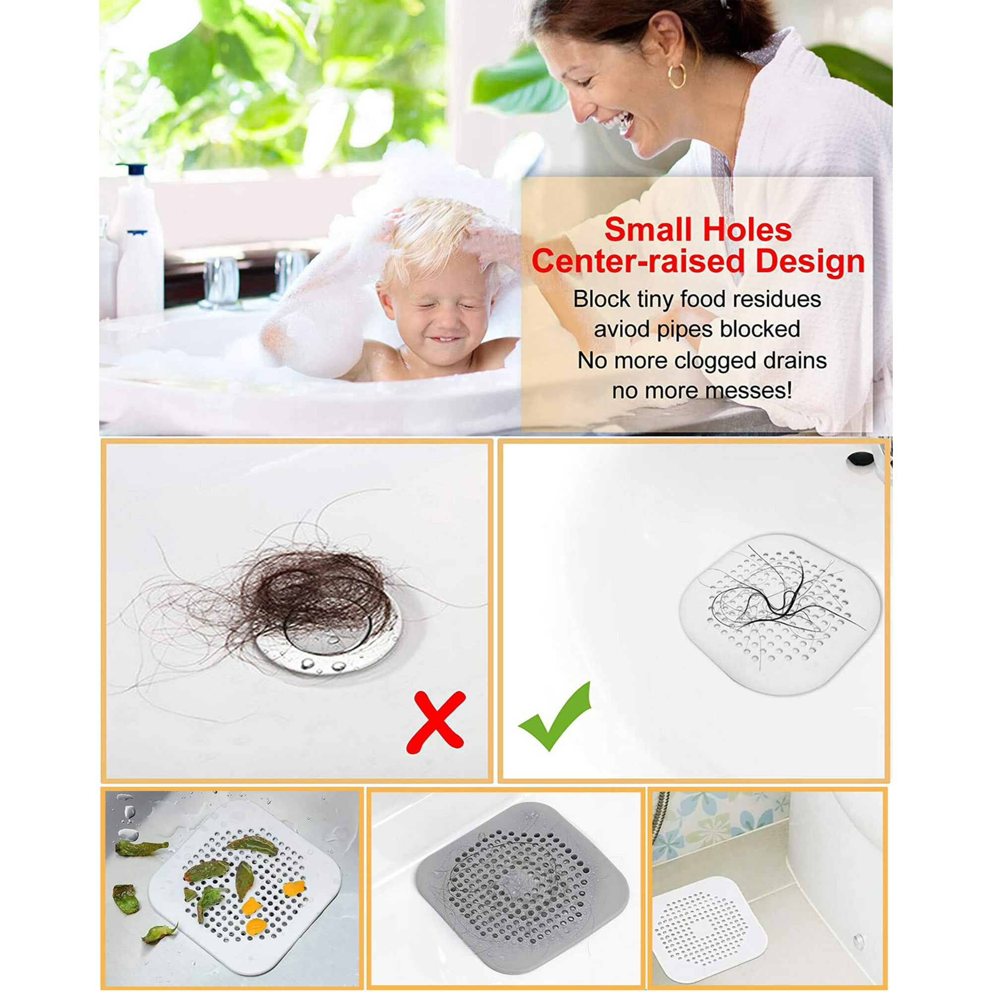 Attrape Cheveux Douche Silicone Lot De 2 Attrape-cheveux Pour