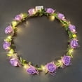 thumbnail image 3 of CSChome Accessoire Cheveux Rétro Couronne Romantique Lumineuse LED Fleurs Roses Bandeau Mariage Fête Guirlande Lumineuse, 3 of 7
