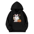 thumbnail image 4 of ZHOGXU Kids Halloween Boys Girls Hoodies With Pocket Long Sleeve Ghost Pumpkin Print Fashion Comfortable Sweatshirt For Casual Daily Wear Black 3-4 Years, 4 of 4