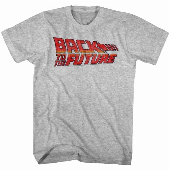 Back To The Future Logo B2F Gray Heather Adult T-Shirt 2Xlt
