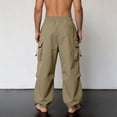 thumbnail image 6 of Lmueinov Mens Plus Size Cargo Pants Workout Quick Dry Drawstring Straight Leg Joggers Casual Hiking Pants with Multi Pockets XS-4XL, 6 of 6