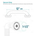 thumbnail image 3 of Highcraft Grab Bar for Bathtubs and Showers, Shower Grab Bars for Seniors and Elderly, Safety Bar for Bathroom 12" x 1.5" ADA Compliant Grab Bar, Heavy Duty Stainless Steel Shower Handle Wall Mount, 3 of 7
