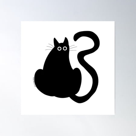 Black Cat Void Poster Wall Art, Modern Wall Decor For Living Room Bedroom, 16x16 UNFRAMED