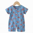 thumbnail image 2 of kpoplk Newborn Baby Boy Girl Romper Short Sleeve Summer Embroidery Cotton Jumpsuit Soft Skin-Friendly Infant Onesie 6-24 Months Size 18-24 Months,Sky Blue, 2 of 4
