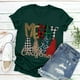 thumbnail image 5 of Puntoco Mujer Casual Cuello Redondo Manga Corta Árbol De Navidad Impreso Camiseta Top Puntoco Puntoco-4273, 5 of 6