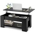 thumbnail image 1 of Costway Table Basse Relevable Table d'Appoint Moderne avec Compartiment de Rangement Caché et Étagère, 1 of 10