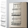 thumbnail image 1 of Estante colgante multifuncional para frigorífico - Estantería metálica de 4 niveles para suministros de cocina y organizador de especias, blanca, 1 of 6