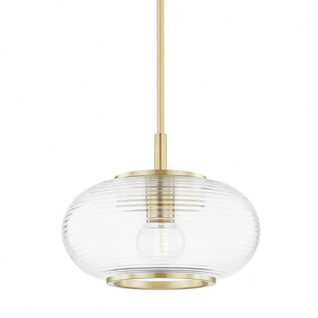 

-1 Light Pendant in Transitional Style-12.75 inches Wide By 9.63 inches High Aged Brass Bailey Street Home 735-Bel-4366080